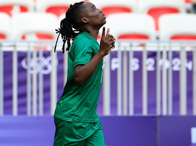 Barbra Banda’s early goal put the Matildas on the back foot. Picture: AFP