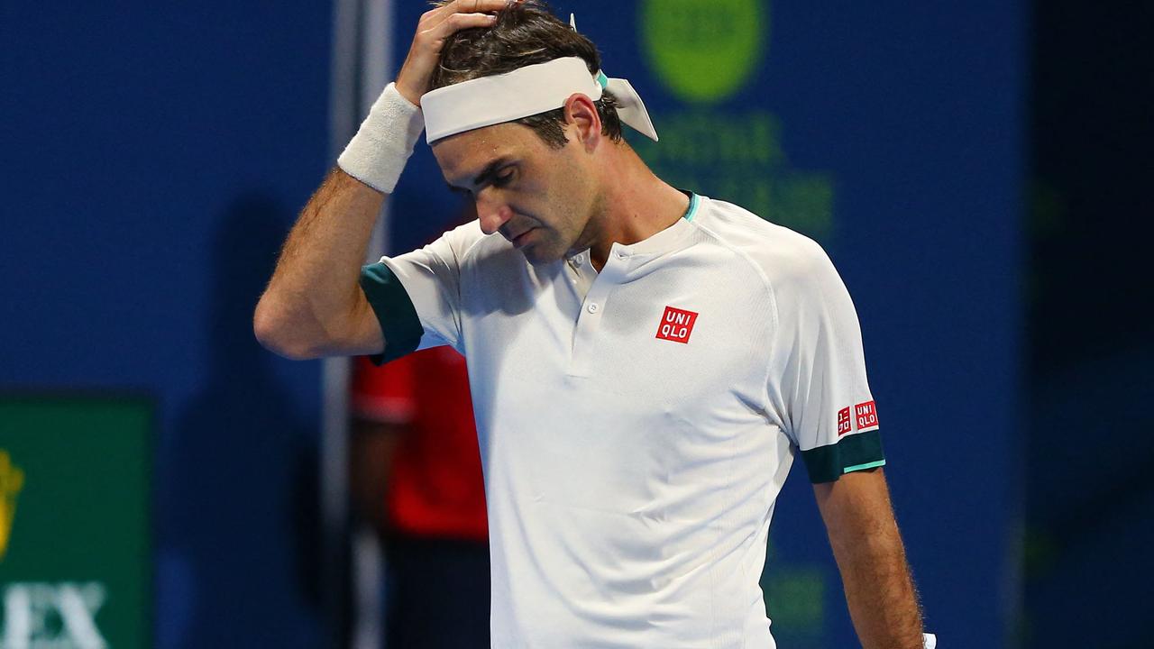 Federer in action last year. Photo by Samer Al-Rejjal / Qatar Tennis Federation / AFP.