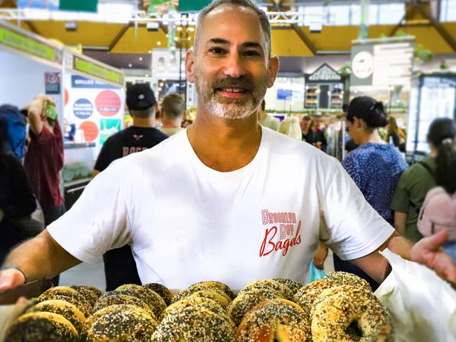 Brooklyn Boy Bagels owner Michael Shafran with a selection of fresh bagels. Picture: Jenifer Jagielski