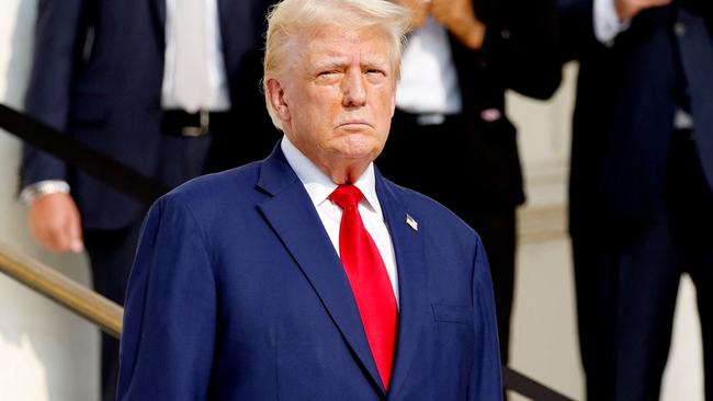 Mr Trump at Arlington National Cemetery last Monday, before laying a wreath at the Tomb of the Unknown Soldier. Picture: Anna Moneymaker/Getty Images via AFP