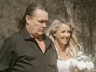 David Knowles, 63, was found dead at his home at Coopernook, south of Port Macquarie, about 3pm on Wednesday. He is pictured with his daughter Stacey Hurrell