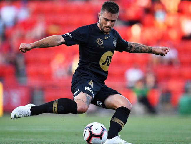 Rhyan Grant and Western Sydney Wanderers star Josh Risdon (pictured) will be competing for the Socceroos’ right back spot at the Asian Cup. Picture: Getty Images 