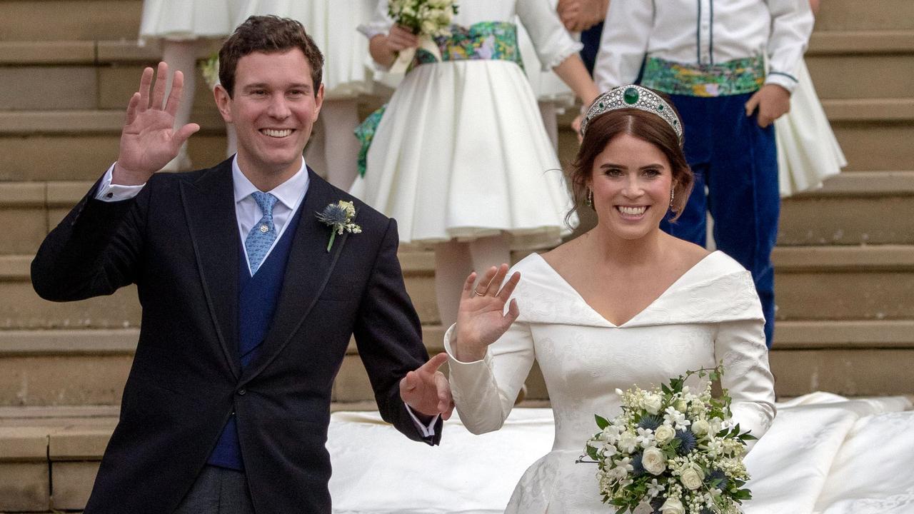 Princess Eugenie of York and her husband Jack Brooksbank. Picture: Steve Parsons / POOL / AFP