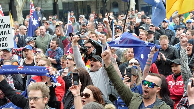 The protest rally. Pictures: Rob Leeson.