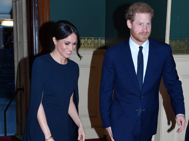 LONDON, ENGLAND - APRIL 21: Prince Harry and Meghan Markle arrive at the Royal Albert Hall to attend a star-studded concert to celebrate the Queen's 92nd birthday on April 21, 2018 in London, England.  The Queen and members of the royal family are guests of honour at the celebration, which is being billed as The Queen's Birthday Party. (Photo by John Stillwell - WPA Pool/Getty Images)