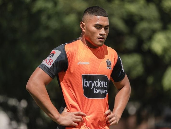 Former Manly youngster Samuela Fainu is ready to push for a permanent starting spot at Wests Tigers. Picture: Tigers