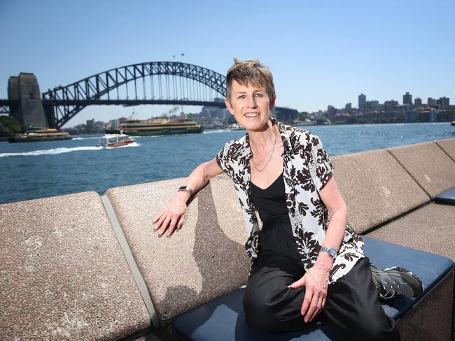 25/10/2019. Dr Bronwyn Evans, new CEO of Engineers Australia, photographed at the Opera Bar, Circular Quay in Sydney with view to the Harbour Bridge, one of Australia's greatest engineering feats. Britta Campion / The Australian