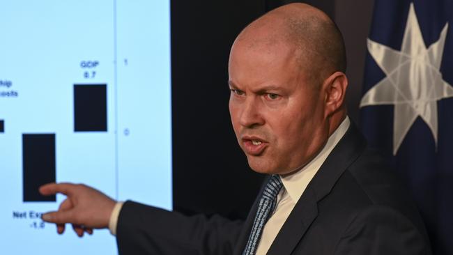 Josh Frydenberg says the economy is ‘remarkably resilient’ and will bounce back quickly when lockdowns end. Picture: Martin Ollman