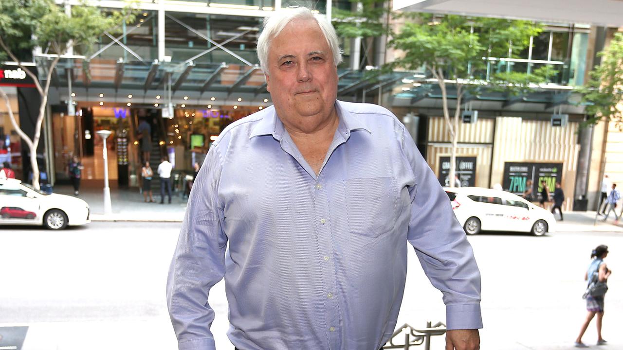 Clive Palmer talks Titanic II in Brisbane. Picture: AAP