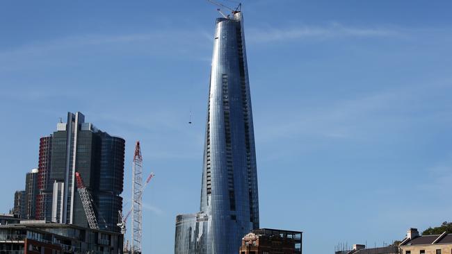 The harbourside tower designed to be home for James Packer’s Sydney casino at Barangaroo.