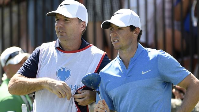 Rory McIlroy (R) made his caddy J.P. Fitzgerald (L) a very rich man this year.