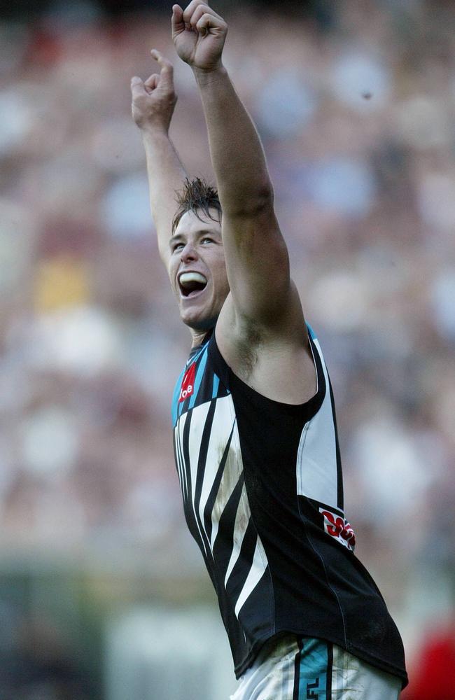 Dew played 180 games and in the 2004 premiership with the Power.