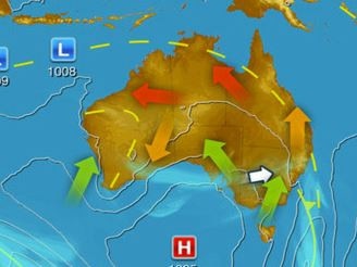 A slow-moving trough is generating rain and storms in eastern QLD and northeastern NSW. Courtesy of Weatherzone.