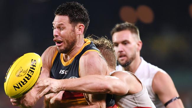 Sam Gibson during his first game in Crows colours. Picture: Mark Brake/Getty Images