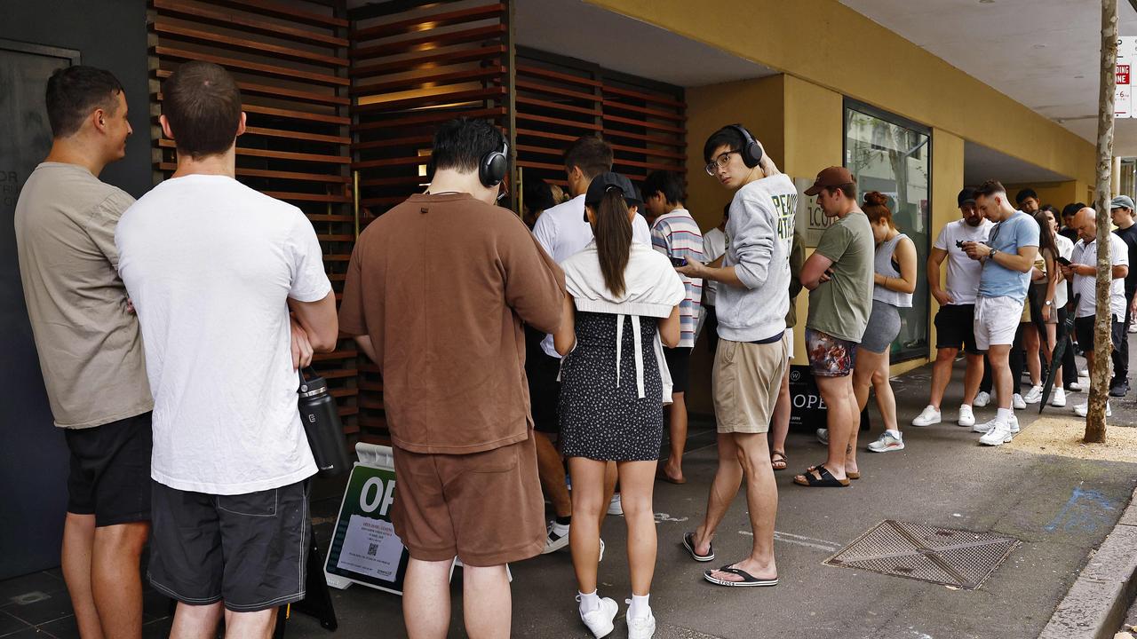 Long Iines at a rental inspection in Surry Hills. Picture: Sam Ruttyn