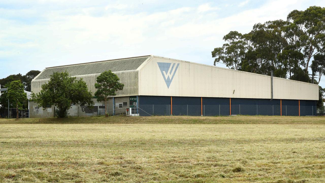 The ageing Quamby Ave gym used by Western Heights College students. Picture: Alison Wynd