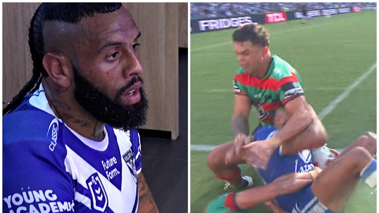 Josh Addo-Carr was sidelined at the break after an ugly collision with Latrell Mitchell.