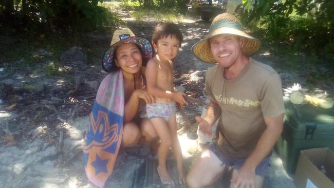 Koah, 4, pictured with his mother Natsuko Kurihara and father Troy Harvey