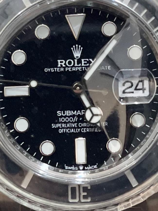A close up photo of the fake Rolex. Picture: Supplied