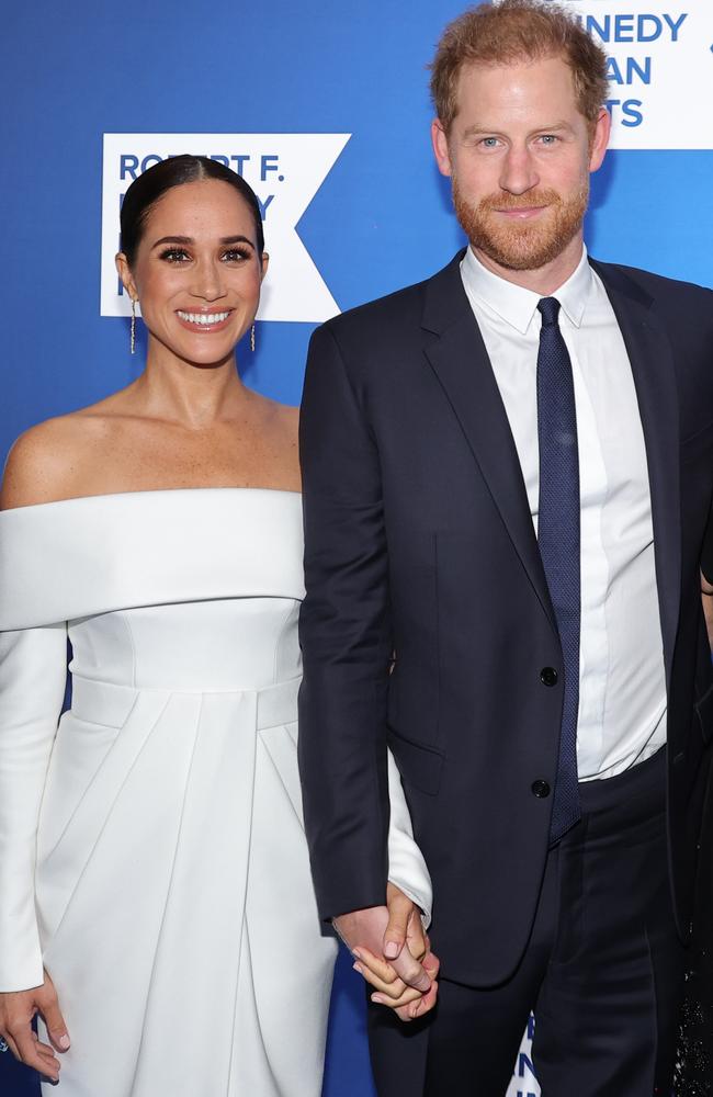 Meghan and Harry will visit Germany together next month. Picture: Mike Coppola/Getty Images 2022 Robert F. Kennedy Human Rights Ripple of Hope Gala