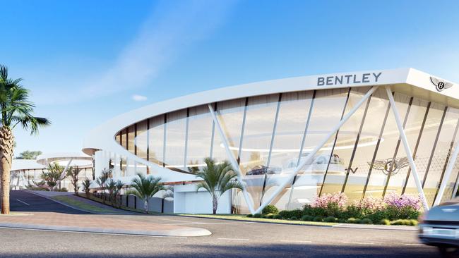 Autosports' proposed new Ferry Road showroom, Southport, which will showcase luxury cars from Bentley, Maserati and Lamborghini. The elevated Ferry Road site fronts Brolga Avenue