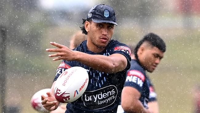 Jacob Saifiti will make his NSW debut in Origin III. Picture: Bradley Kanaris/Getty Images