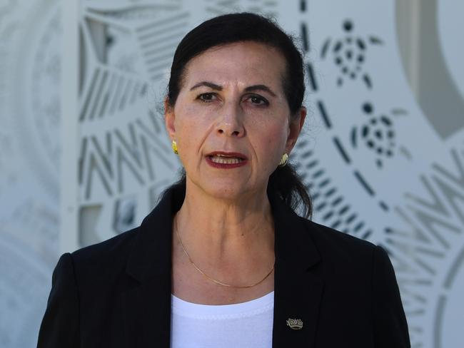 Australian Minister for International Development Concetta Fierravanti-Wells speaks to the media during a press conference at the 48th Pacific Islands Forum at the Taumeasina Resort in Apia, Samoa, Friday, September 8, 2017. Malcolm Turnbull is in Samoa to attend the Pacific Islands Forum. (AAP Image/Lukas Coch) NO ARCHIVING