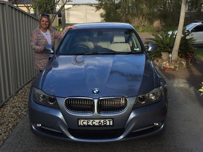 Sharyn Conduit was happy to get a good car after leaving a job at Gosford only to get another job there later where her BMW had its catalytic converter stolen. Picture: supplied