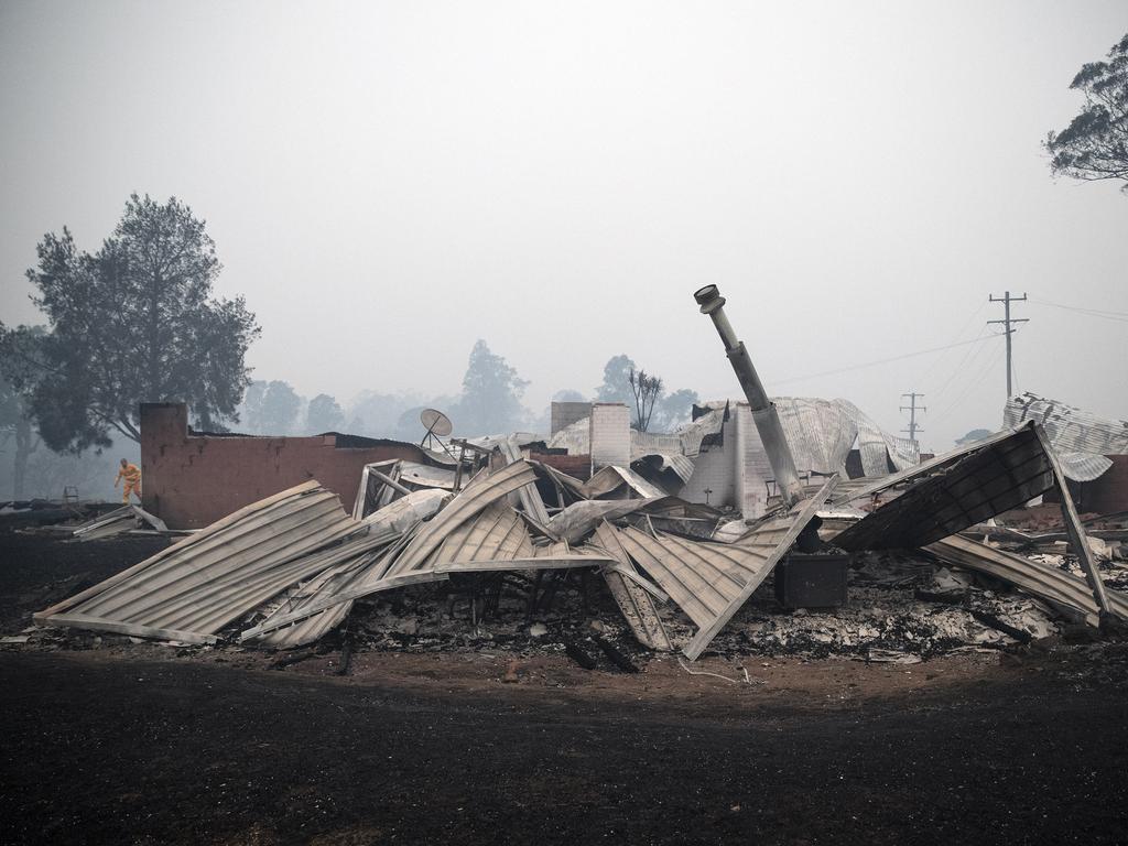 The morning after a devastating blaze destroyed homes and businesses in the small town of Cobargo. The town has been decimated by fire. A destroyed property at Cobargo. Picture Gary Ramage