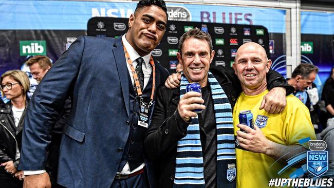 Freddy Fittler is at the centre of Jordan Mailata’s game day routine. Picture: Supplied