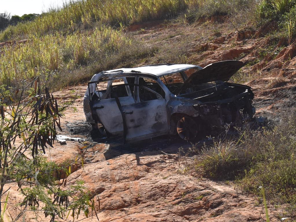 Roland Mooney and Bec Warren woke in the early hours Saturday to a car on fire barely 30m from their Blacks Beach home. Photo: Janessa Ekert