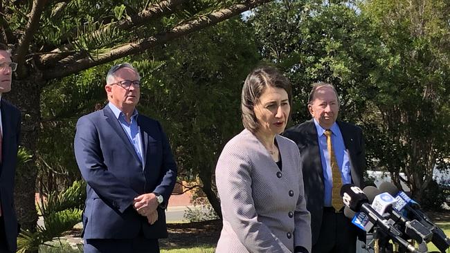 NSW Premier Gladys Berejiklian announces $700 million for a new Shellharbour Hospital. Picture: Madeline Crittenden