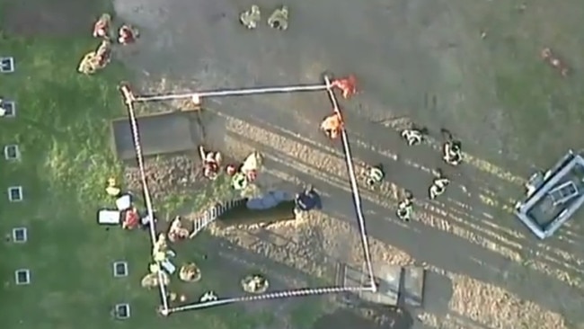 The man fell into an empty grave at Eltham. Picture: ABC