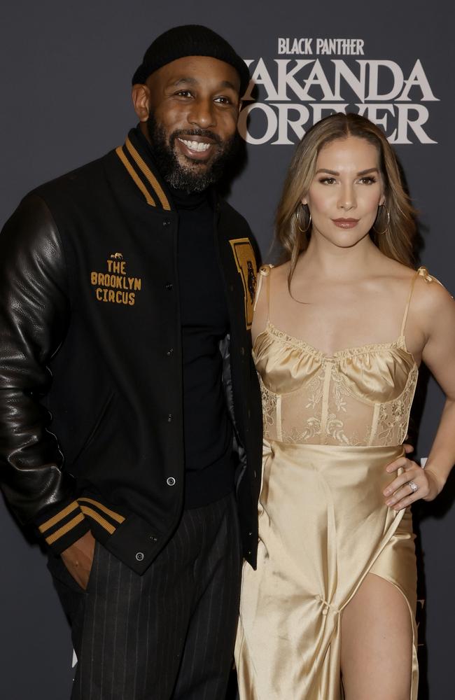 Boss’ wife Allison Holker, 34, suspected something was wrong, and she told cops Boss left their California house without any argument or problem (Photo by Kevin Winter/Getty Images)