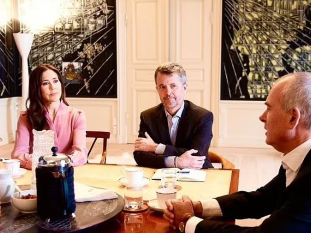 Crown Princess Mary and Crown Prince Frederik look tense in a previous photo shared by the Danish Palace. Picture: Supplied