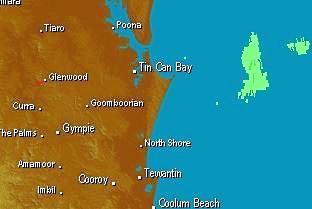 Radar over Gympie where heavier falls will be isolated during the day, courtesy of Weatherzone. Picture: Contributed