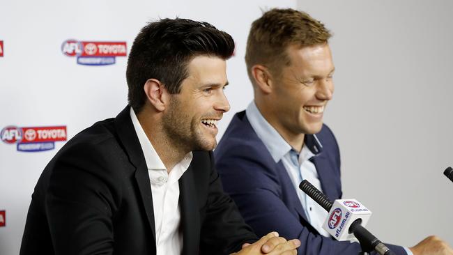 Trent Cotchin and Sam Mitchell will be handed their Brownlow Medals on Tuesday. Picture: Getty Images