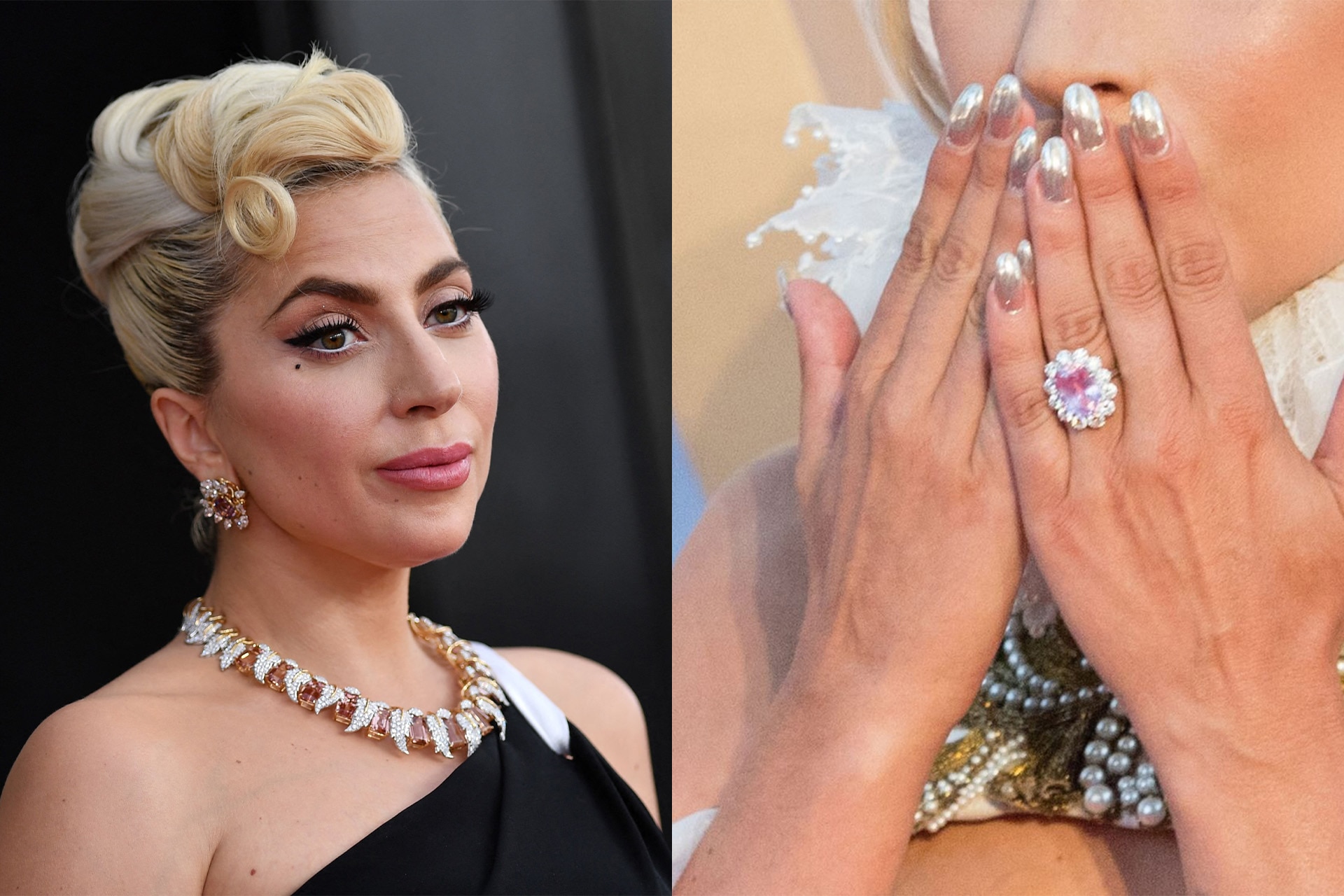 <h3><b>Lady Gaga</b></h3><p>When Lady Gaga got engaged to Christian Carino, Carino gave her an elaborate coloured-stone engagement ring, rumoured to be worth north of US$1 million . The ring featured an oval-cut pink stone, likely either a pink diamond or pink sapphire, which was nestled within a ring of round-cut white diamonds, all of which was set in platinum.</p>