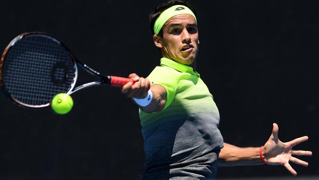 Argentina’s Nicolas Kicker in action against Jordan Thompson at this year’s Australian Open