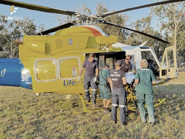 The Bundaberg-based LifeFlight aeromedical crew airlifted a boy to hospital following a motocross accident at Mundubbera in the North Burnett region.