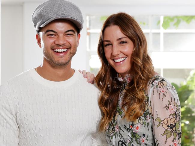 Guy and Jules Sebastian pictured during a photo shoot in Rosebery ahead of their annual carols. Picture: Jonathan Ng