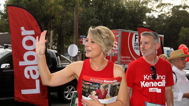 Labor’s Kristina Keneally campaigns at Ryde East public school today. Picture: AAP