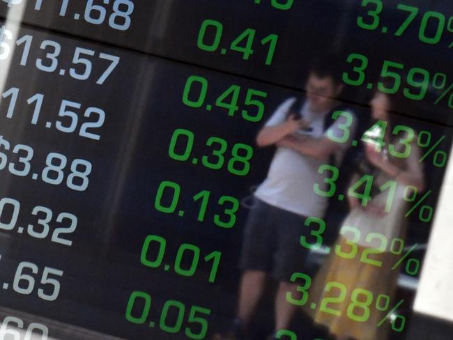 Pedestrians are seen reflected on the Australian Stock Exchange (ASX) trading board in Sydney, Friday, January 3, 2020. (AAP Image/Mick Tsikas) NO ARCHIVING