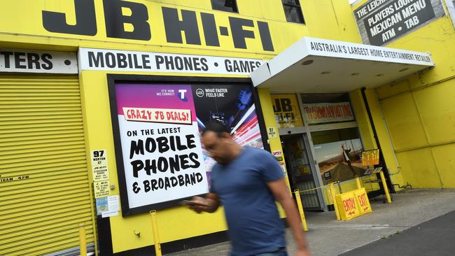 JB Hi-Fi’s second-half profit rose 86 per cent, with the COVID trend of ‘work from home’ driving sales. Picture: NCA NewsWire/Joel Carrett