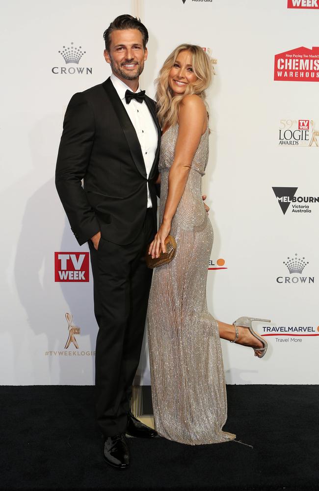 Tim Robards and Anna Heinrich at the Logies last year. Picture: Julie Kiriacoudis