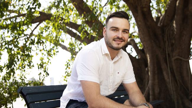 Sam King posing at 13 Longlands St, East Brisbane. 25th of September 2019. (AAP Image/Attila Csaszar)