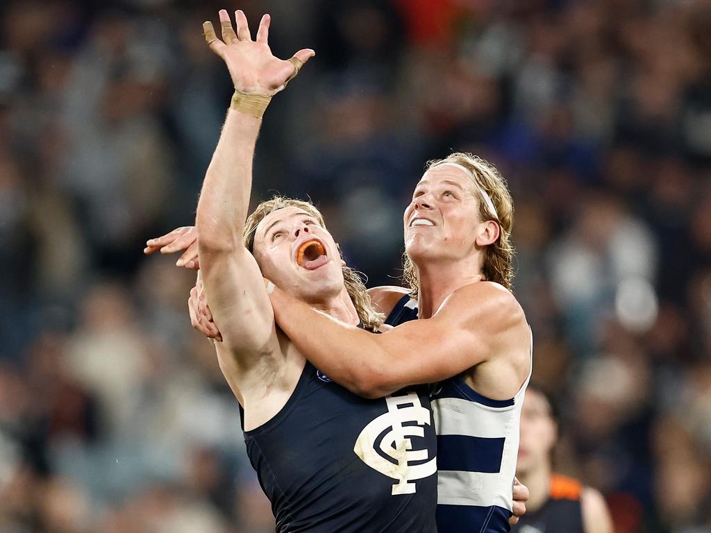 Tom De Koning dominated the Cats. Picture: Michael Willson/AFL Photos