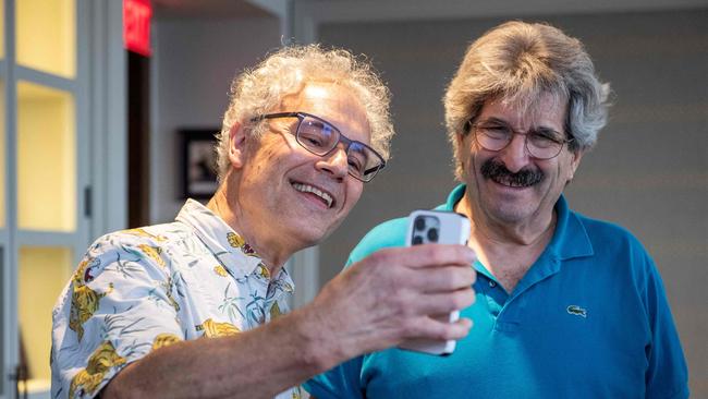 Nobel Prize winners in Physiology or Medicine Victor Ambros, left, and Gary Ruvkun in Boston. Picture: AFP