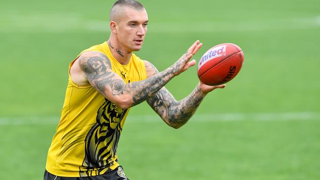 Dustin Martin. AFL Richmond training held at Richmond F.C punt road. Picture: Jason Edwards