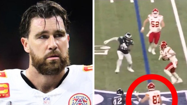 Damning Travis Kelce footage has emerged. Image: Getty/X